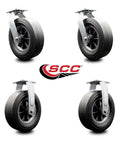 Top Shelf Heavy Duty Caster Set With Semi Pneumatic Tires For Utility Carts Includes Two Swivel And Two Rigid Quickswap Wheels, 10 inch tires.