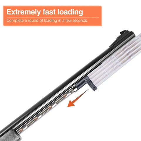 Close-up of Tubular Magazine Speed Loader For 22 And 17 Caliber Lever Action Rifles Portable Quick Load Accessory With 176 Round Capacity