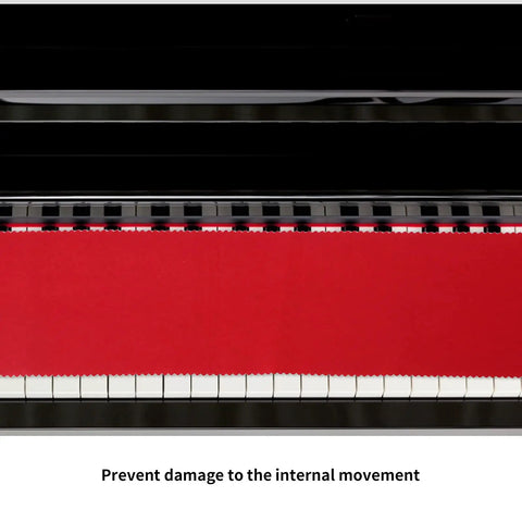 Red Felt Piano Keyboard Dust Cover For Digital Pianos Protect Keys From Dust And Scratches, Washable Design, 49.2 x 5.7 Inches