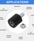 M3 Rubber Mounts 8 Pack 8x8mm Vibration Isolators With Lock Nuts For Cars Generators Air Compressors Industrial Equipment Shock Absorbers Heavy Duty Zinc Plated Flange Nuts Included, black rubber mount and nut