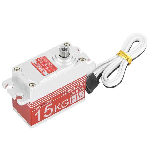 Hardcore 15Kg Digital Steering Servo Built Different Kickin It With A Savage Coreless Brushless Motor And Beefy All Metal Gears For Rc Car Truck Builds In Scarlet, showing the coreless digital servo motor.