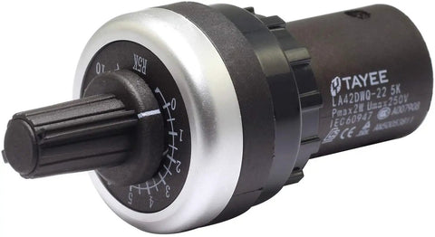 5K Ohm Rotary Potentiometer With Switch For Variable Speed Drives VSD VFD IP65 Waterproof Industrial Grade 22mm