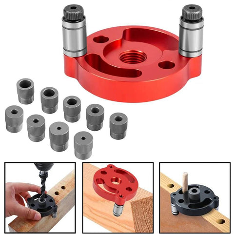 Self Centering Doweling Jig For Accurate Straight Holes With Adjustable Dowel Drill Guide 2 To 10 Mm Handheld Woodworking Locator And Drill Guide Made Of Aluminum Alloy For Precise Clean Panel Holes