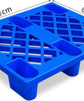 Blue Plastic Pallet Pair Mesh Nine Leg Design Forklift Ready Heavy Duty Storage Platform Moisture Resistant Polyethylene
