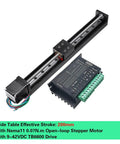 X Y Z Axis Motorized Slide Table With T Type Linear Guide Rail Stage For CNC Mini Sliding Table And Electric Linear Stage Drive Kit Beefed Up With TB6600 For Precise High Load Positioning And Repeatable Accuracy, 200mm stroke