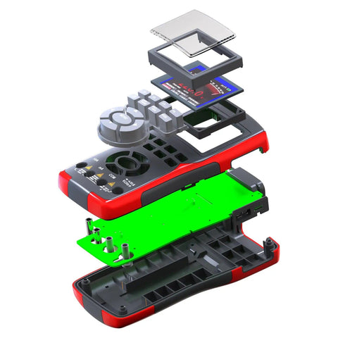 Exploded view of 2 In 1 Oscilloscope Multimeter With 2.8 Inch IPS Display 9999 Counts 10MHz Bandwidth 48MSa Per Sec Real Time Sampling