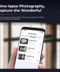 Hand holding smartphone showing time-lapse video files related to Nebula Camera For 3D Printing With Real Time Monitoring And Time Lapse Spaghetti Detection Cloud WiFi Plug And Play With Sonic Pad Nebula Pad Ender 3 V3 Plus KE CR 10 SE Holot Mage Pro.