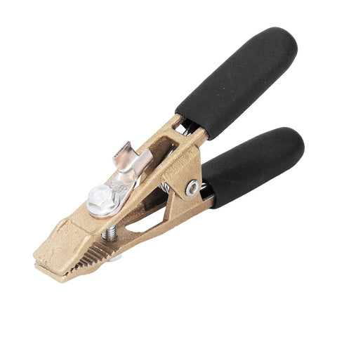 Solid Brass Grounding Work Clamp With 40mm Jaw For Big Current Welding Jobs Like Argon Arc And Sheath Use At The Shipyard heavy-duty close-up view.