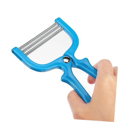 Four Piece Manual Facial Hair Remover Kit For Women With Portable Spring Epilator And Stainless Steel Coils For Chin And Neck Hair Removal Precision Threading Tool For Everyday At Home Grooming No Fuss Quick Touchups, blue plastic handle