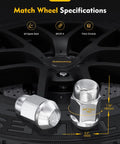 M12x1.5 Lug Nuts Replacement Set For Ford Fusion Focus Escape Malibu Cruze Equinox Honda Accord CRV Civic HRV Jeep Compass Patriot