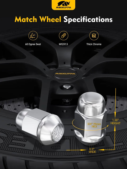 M12x1.5 Lug Nuts Replacement Set For Ford Fusion Focus Escape Malibu Cruze Equinox Honda Accord CRV Civic HRV Jeep Compass Patriot