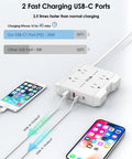 Ultra Fast PD20W USB C Power Strip With Surge Protection, 4 AC Outlets, 2 USB A Ports, 2 Fast Charging USB C Ports