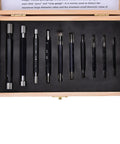 10 Piece Thread Plug Gauge Set With Double End Through Stop For Metric Thread Inspection set in wooden case