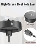 Badass 19 Piece Hole Saw Kit Packs Heavy Duty Carbon Steel Blades for precise cuts in wood, PVC, drywall, featuring a slot design.
