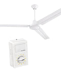 Industrial 56 Inch Ceiling Fan With Three Blades Indoor White Finish High Airflow Durable Cold Rolled Steel Blades