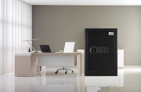 Fireproof And Waterproof Home Safe With Keypad Lock, 2.2 Cu Ft Large Lock Box Cabinet Safe, Solid Steel Construction, in office setting