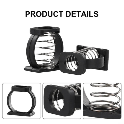 2Pcs Folding Bike Enhanced Hinge Clamp For Brompton Spring C Buckle Accessory, durable black finish, close-up views