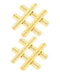 8 Pack Iron Long Piano Hinges With Pre Drilled Holes Heavy Duty Continuous Hinges arranged in crisscross pattern