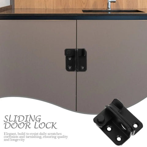 Hardcore Stainless Steel Flip Latch Heavy Duty Gate Bolt Safety Lock For Outdoor Yard And Fence Doors Rust Proof Two Pack mounted on sliding door.