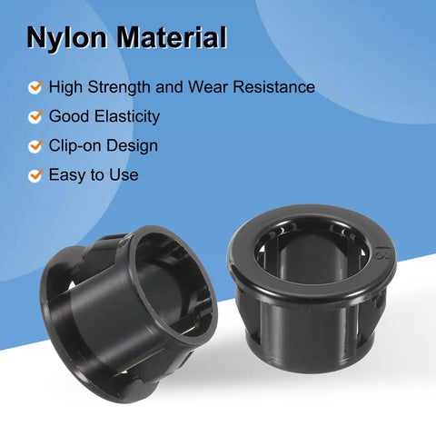 Set Of 38 Nylon Snap Bushing Grommets Half Inch Mounting Dia Black Round Cable Hole Protectors For Wiring Durable Plastic Grommets For Wire Harnesses And Cable Routing, 13mm