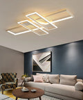 35 Inch Remote Dimmable LED Ceiling Light Fixture For Bedroom Living Room And Kitchen, white square chandelier view