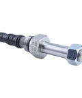 JEENDA 2-Way Lowering Dump Valve LSPC-080-4-00 side view; metal hydraulic valve with hex nut and black ribbed connector