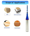 Beefy Down Cut Router Bit 1/16 Inch Cutting Diameter 1/4 Inch Shank Solid Carbide End Mill With Nano Blue Coating for various boards