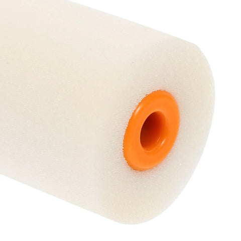 High Density Polyurethane Paint Roller 10 Piece Set Rock Solid Sponge Brush with orange handle, ideal for smooth wall coverage.