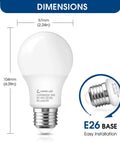 A19 LED Bulb 9W Equivalent 60W Daylight 5000K 850 Lumen E26 Base 120V Dimmable Energy Saving Light Bulb dimensions