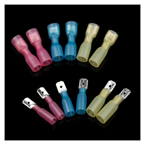 Check Out This Awesome 100Pc Set Of Quick Spade Heat Shrink Connectors With Durable Insulated Terminals In Hot Red Yellow And Blue Colors For Easy Crimping On Any Electrical Wire Job Today, spade terminals