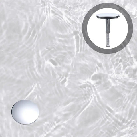 Bathtub Drain Plug Rotating Design Brass 2pcs with Flat Seal shown in water, highlighting its shiny finish and drainage function.