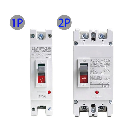 Pro Grade Rock Solid DC Circuit Breaker One Or Two Pole High Amp Solar Cell Protector RV Battery Isolator 12V To 120V MCCB with on/off switch