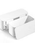 Two Pack Cable Management Box For Home And Office, Pet Safe Cord Organizer, Kid Safe And Power Strip Protector, Wire Hider For Desk, Dustproof And Bite Resistant, White.
