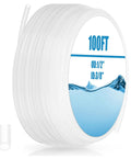 100 Ft White Translucent Polyethylene Tubing Food Grade Water And Beverage Hose For Pumps DIY Homebrew And Beer Brewing Projects 1/2 In OD, 3/8 In ID, 1/16 In Wall