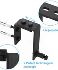 Detailed view of adjustable bracket from Bypass Sliding Barn Door Hardware Kit, 16 Ft Four Doors, Double Track System For Smooth Sliding