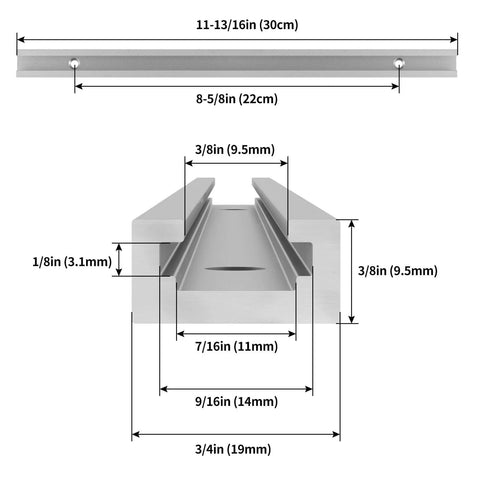 12 Inch Aluminum T Track Rails Set Of 2 With Double Cut T Slot For Woodworking Jigs And Fixtures Predrilled Mounting Holes