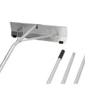 Top Shelf 21 Foot Telescoping Roof Snow Rake With 24 Inch Angled Blade showing aluminum frame and detachable poles.
