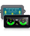 Wireless Rv Leveling System With Lcd Display For Travel Trailers Five Minute Install No App Or Phone Needed Super Easy Wall Suction Mounts Solid Plug Play Rig For Smooth Camper Adventures, showing LCD screen and controller.