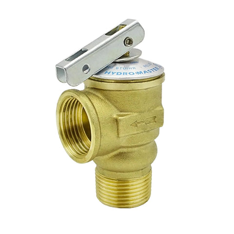 Hydro Master tankless water heater service valve kit with pressure relief, brass body and 3/4-in IPS threads