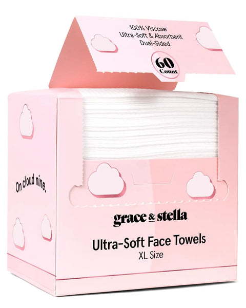 Box of Ultra Soft Disposable Face Towels For Travel Essentials On The Go Extra Large Wipes For Cleanse And Makeup Removal Highly Absorbent