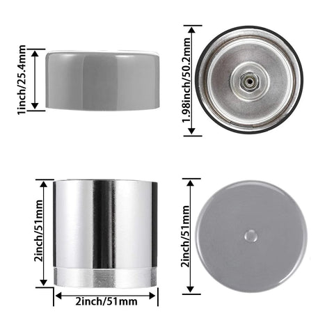 SDTC Tech 1.98-inch trailer wheel bearing protectors; grey dust caps with chromed shields, 1 pair.