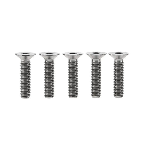 Top Shelf 5 Piece Set Of Grade 5 Titanium M6 Flat Countersunk Hex Socket Cap Bolts In Sleek Gold Finish designed for tough custom builds.