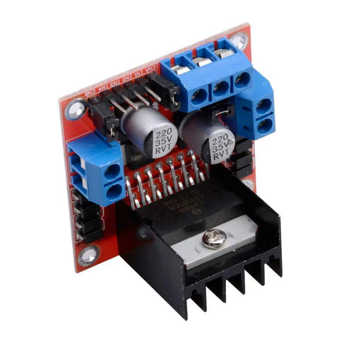 L298N Motor Drive Controller Board Module Dual H Bridge For Arduino Projects showing connectors and capacitors.