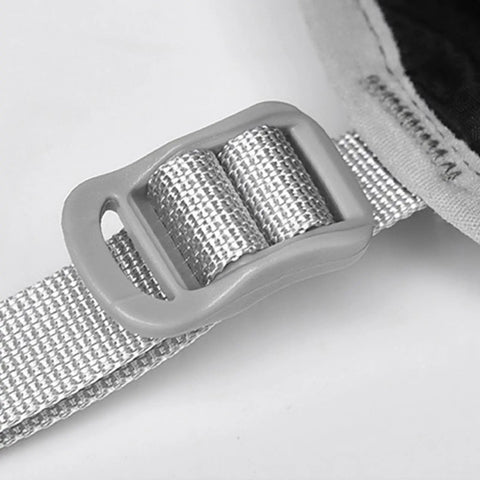 Close-up of adjustable strap buckle on All Day Hydration Vest With Water Reservoir For Trail Ready Rides On The Go And Runs.