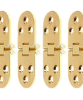 180 Degree Folding Table Hinges Set 4Pcs Zinc Alloy With Smooth Close And Flush Fit For Sewing Machines And Craft Furniture Tough As Nails Built To Last Heavy Duty Wear Resistant Easy Install, glossy gold hinges.