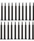 Heavy Duty Black Iron Stair Spindles Adjustable Metal Railing Posts with Flat Base Brackets, 20 Pack for outdoor use.