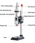 Real Deal Heavy Duty Arbor Press With 640 Kilogram Stamping Force And Ductile Cast Iron Base showing components like height adjustment and solid column.