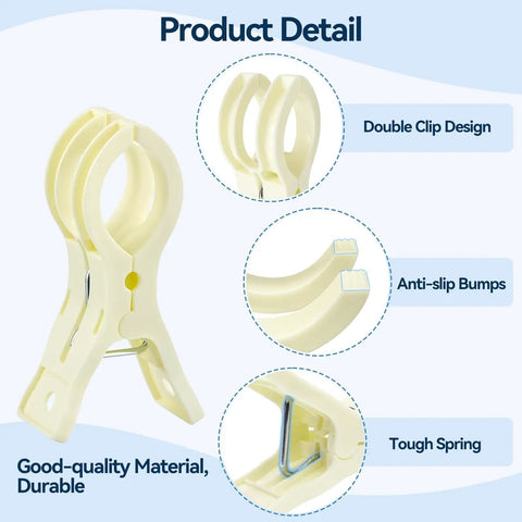 Heavy Duty Balloon Arch Clips In Pack Of Ten Beige Spring Towel Clips Fit 3.5 Inch Backdrop Stand, double clip design