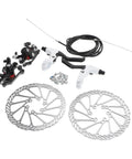 Top Tier Bike Disc Brake Rotors One Set Lightweight Aluminum Construction with brake calipers and levers for mountain biking.