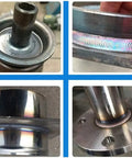 Smooth Operator Rotary Welding Positioner Turntable Designed To Elevate Your Shop Game Featuring Stepless Speed Control And A Tiltable Zero To Ninety Degree Angle For Flawless Weld Seam Precision close-up of welded metal joints using the turntable.